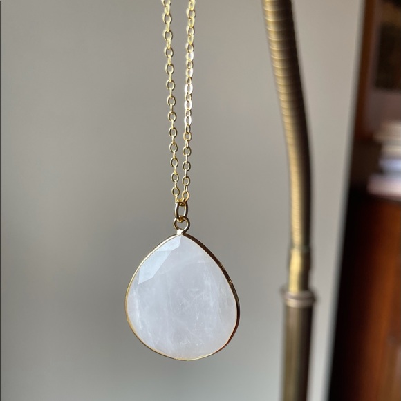 Joya Jewelry - Joya White Quartz Teardrop Necklace with 20” chain